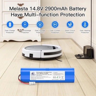 melasta 2900mAh Li-ION Akku für iLife Zaco V5s Pro,V5s V4,V3s Pro, V4, V40, V50, V5s Pro, V5x, V80,