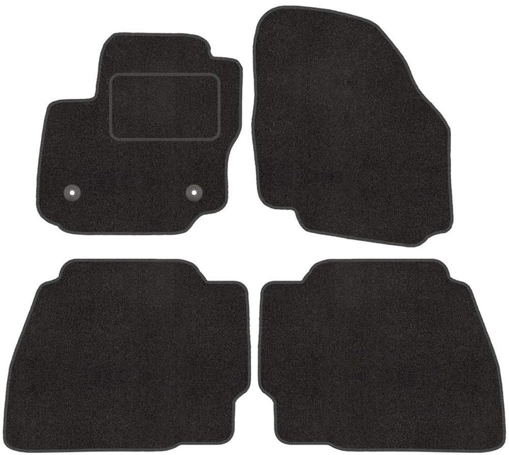 Fussmatten mit Clips 4er Set für Ford Mondeo MK4 4 2007-2014 Velours Automatten Vorne, Hinten + Clip