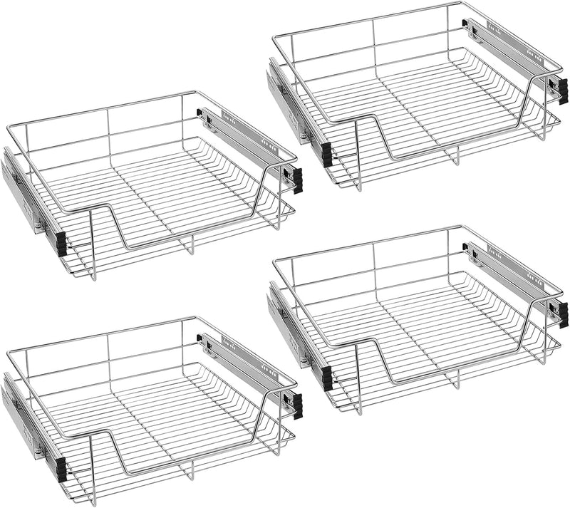 UISEBRT 4X Küchenschublade Teleskopschublade 60cm - Küchenschrank Schrankauszug Schlafzimmerschränke