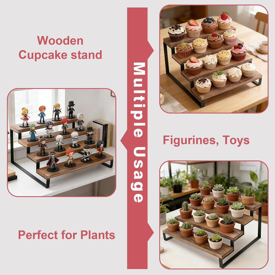 4 törtchen aus Holz, langlebige und leicht zu fertigen Cupcakes, für die partydekoration in ländlich
