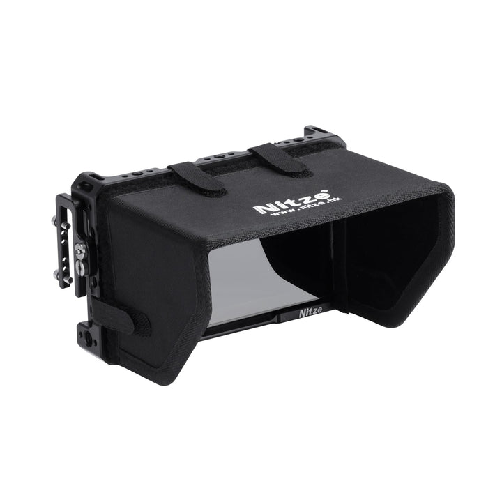 Nitze LUT5 Cage,Monitor Käfig Kit für Feelworld LUT5 5,5" mit HDMI Kabelklemme und Sonnenblende - JT