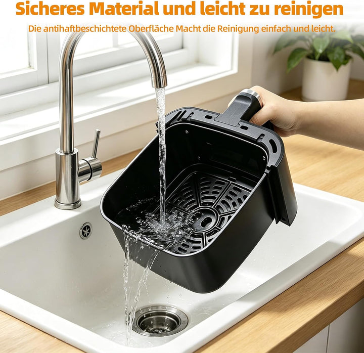 Heissluftfritteuse 5 L Rapid Air Fryer, 8 Programmen, Digitales LED-Display, Sichtfenster, Timer, Fr