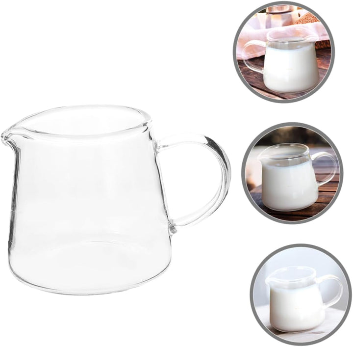 Alipis Glas Milchkännchen mit Griff 450 Ml Milchaufschäumer Kaffeekanne Transparent für Latte Art un