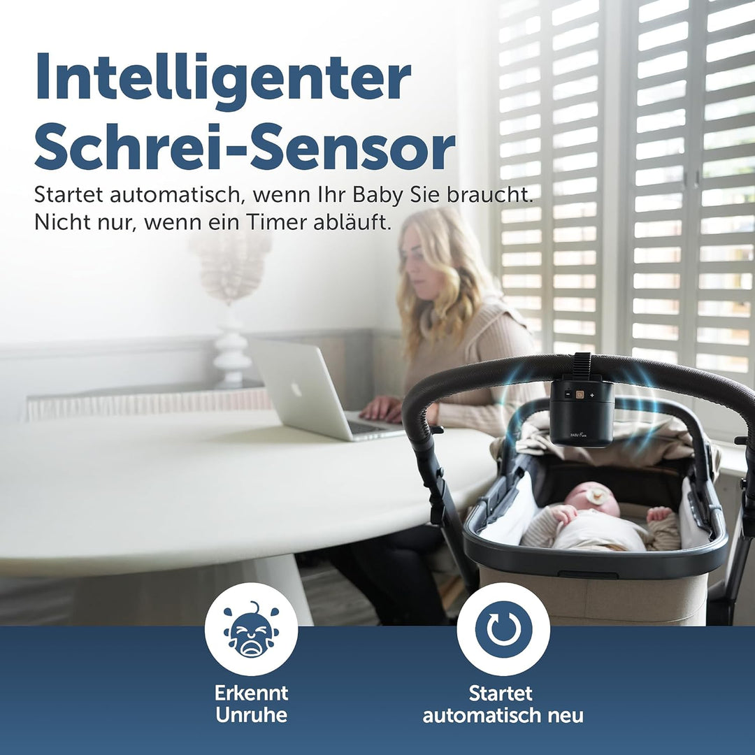 ZAZU ROXY Baby Rocker – Elektrischer Kinderwagen-Schaukler mit Weinen-Sensor, einstellbarer Wipp-Stä