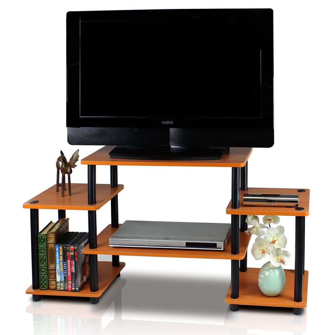 Furinno Turn-N-Tube TV-Schrank, Fernsehtisch, TV-Regal, Hell Kirsche/Schwarz, 105.4 (B) x 58 (H) x 2