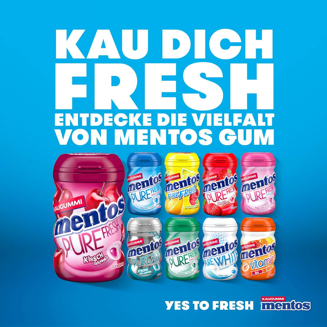 Mentos Kaugummi Pure Fresh Spearmint, 6 Boxen zuckerfreie Chewing Gum Dragees mit Spearmint-Geschmac