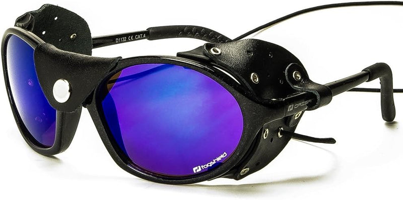 Daisan schwarze Gletscherbrille Bergsteigerbrille Sonnenbrille mit Kat. 4 Gläser 100% UV Schutz