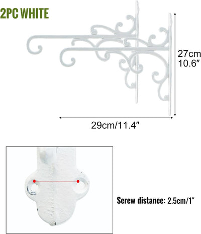 Sungmor Gusseisen-Wandhaken, Pflanzenaufhänger – 2 Stück, weiss, dekorative Wandhalterungshaken zum