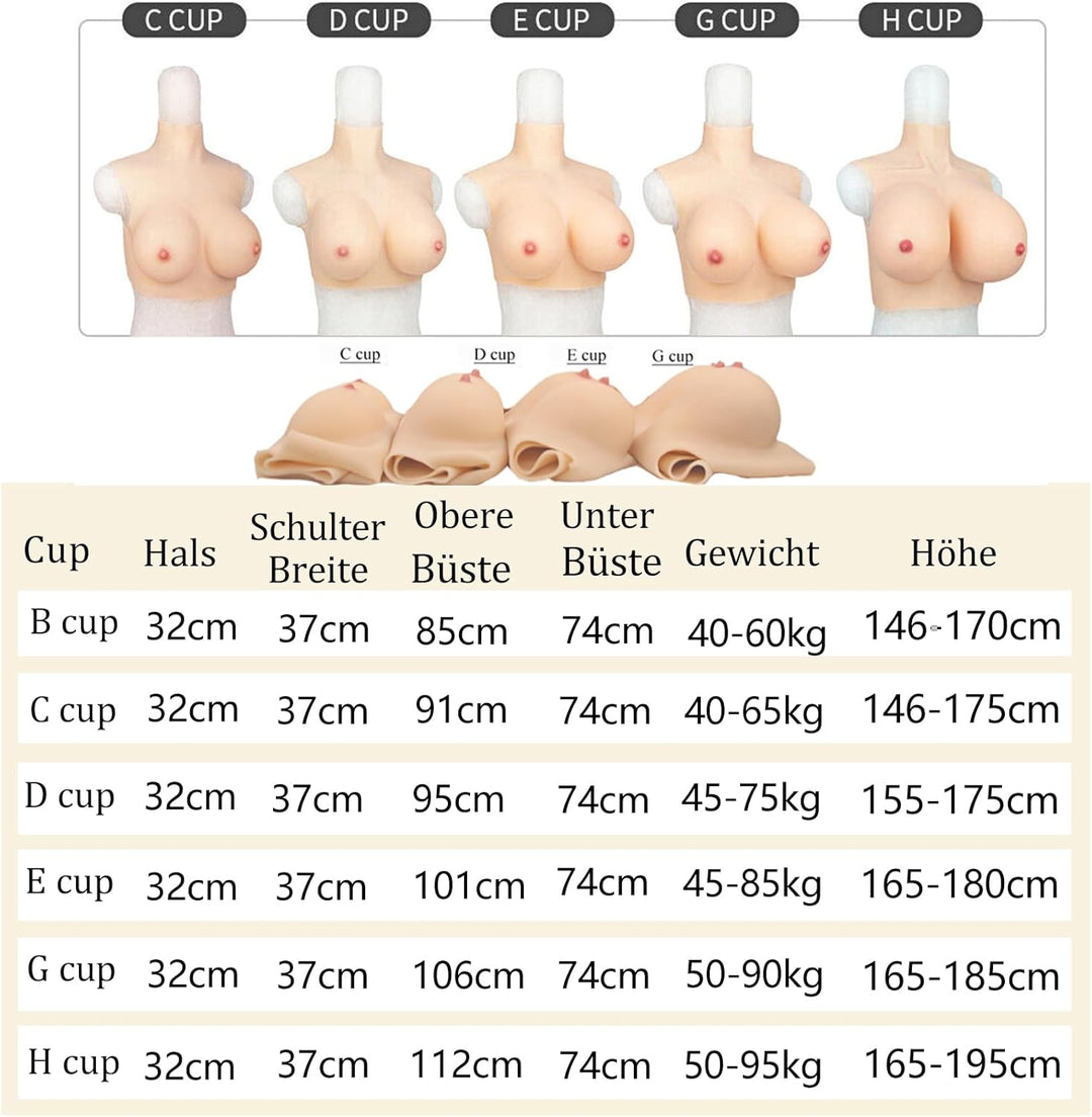 Silikon Brüste Silikon Brustplatte Fake Brüste B-H Cup für Drag Queen Transgender Crossdresser Fleis