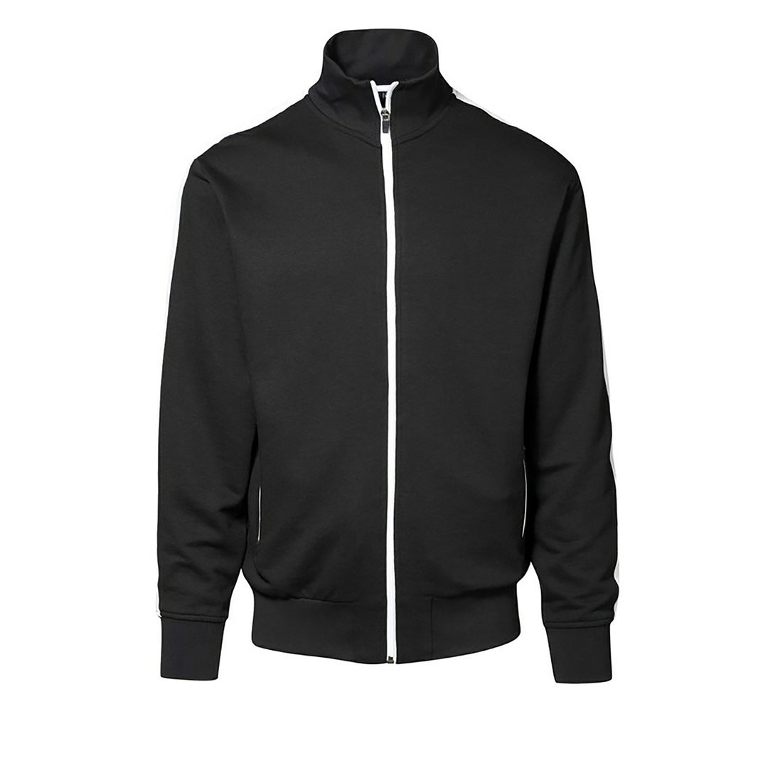 ID Herren Sweatjacke CARDIGAN m. Kontraststreifen (3XL, schwarz)
