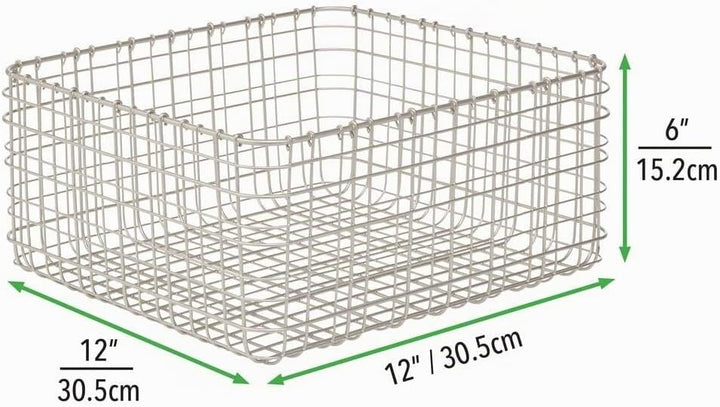 mDesign 6er-Set Allzweckkorb aus Metall – Aufbewahrungskorb für Küche, Vorratskammer etc. – kompakte