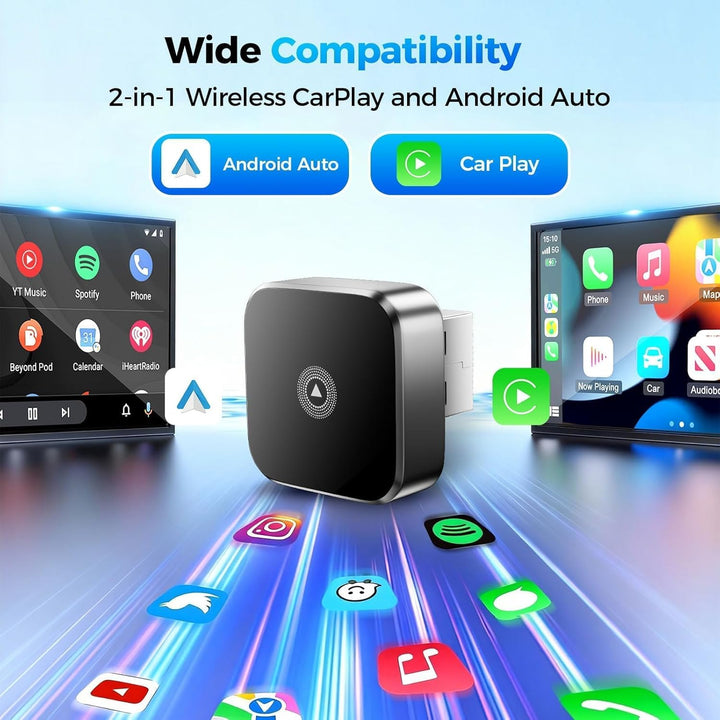2026 Upgrade CarPlay Wireless Adapter&Android Auto Wireless Adapter,Automatische Wiederverbindung,Pl