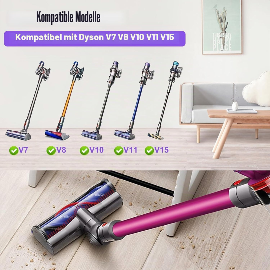 Bürste Kompatibel mit Dyson V7 V8 V10 V11 V15 Staubsauger, Ersatzteile Bürstenkopf mit Direktantrieb