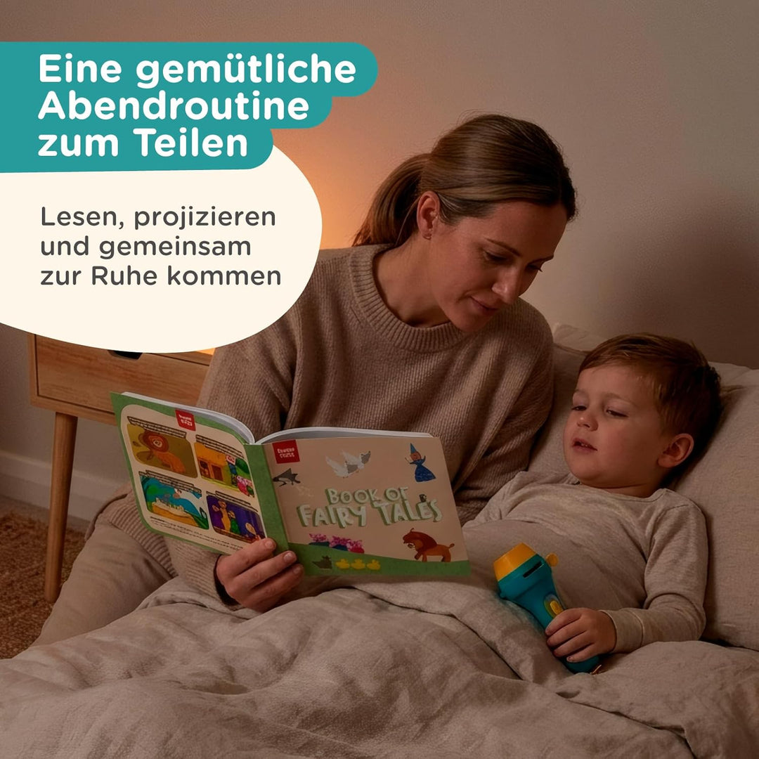 Nene Toys Interaktives Märchenbuch mit Projektor-Taschenlampe & Schattentheater für Kinder ab 3 Jahr