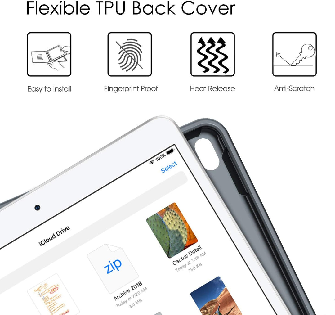 Fintie Tastatur Hülle für iPad Air 10.5" 2019 (3. Generation) / iPad Pro 10.5" 2017, Soft TPU Rückse