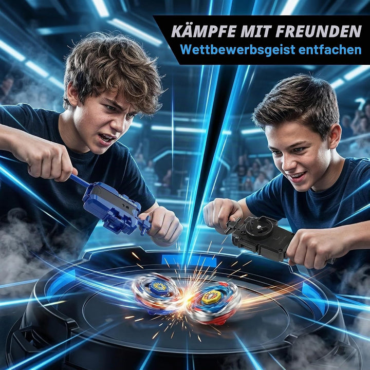 2 kreisel X String Launchers, Kampfkreisel Starter Set, Im Uhrzeigersinn Battling Tops Schnur Launch