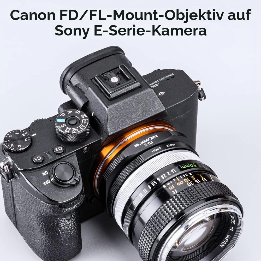 K&F Concept M13105 FD-NEX Hochpräziser Objektivadapter Canon FD Adapterring für Canon FD Objektiv au