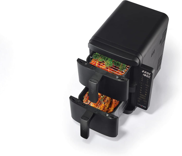 Salter VertiCook Ultra Stapelbare Heissluftfritteuse – 9 L Digitale Heissluftfritteuse, 2 x 4,5L Kör