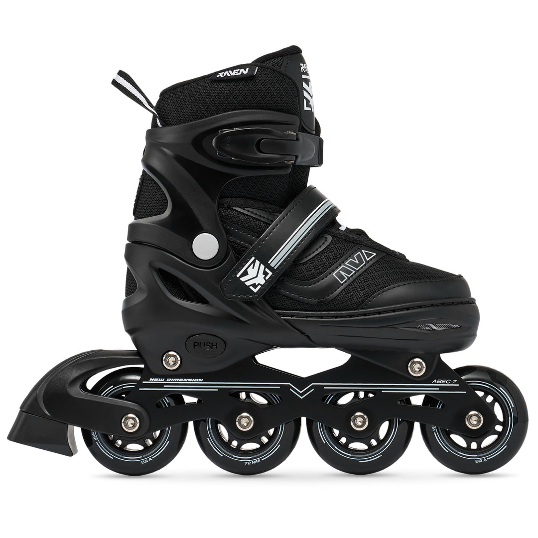 Raven Verstellbare Inline Skates Drill optional als 2in1 - Kugellager Carbon Abec7 - DSAS - Double-S