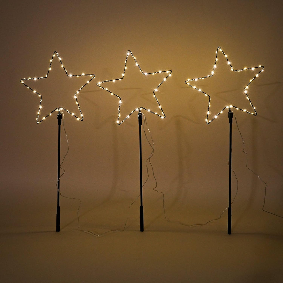 esotec Solar-Steckleuchte Steckleuchten Gartenstecker STERNENZAUBER Weihnachtsbeleuchtung für aussen