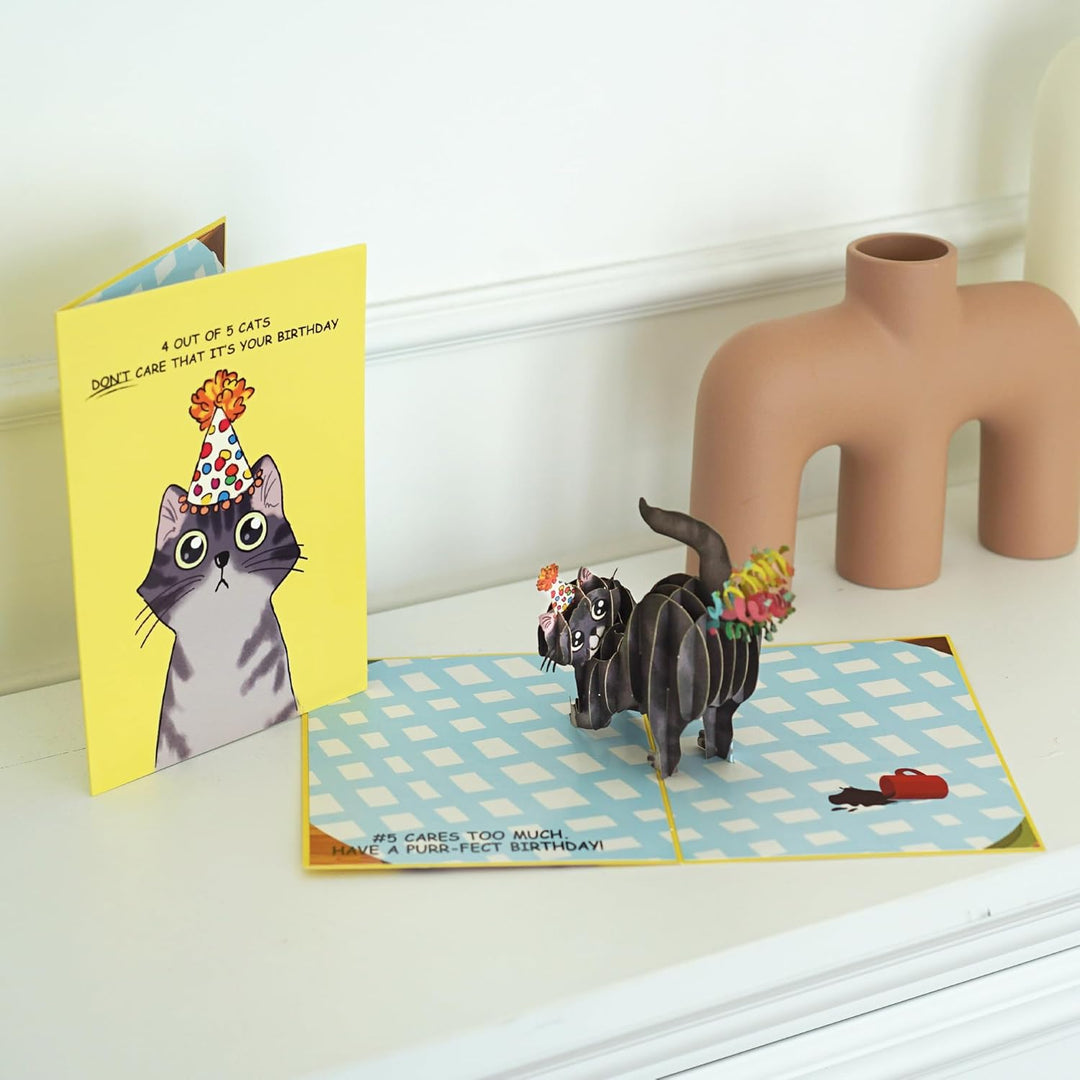 Dirty Pop Cards,Purr-fect 3D-Pop-Up-Karte, Katzenkonfetti, lustige Geburtstagskarte, Katze Mama oder