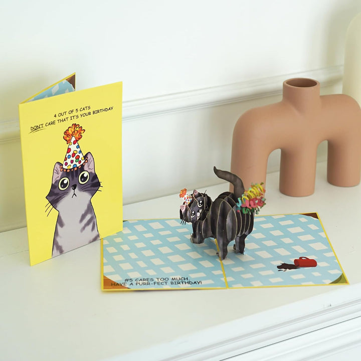 Dirty Pop Cards,Purr-fect 3D-Pop-Up-Karte, Katzenkonfetti, lustige Geburtstagskarte, Katze Mama oder
