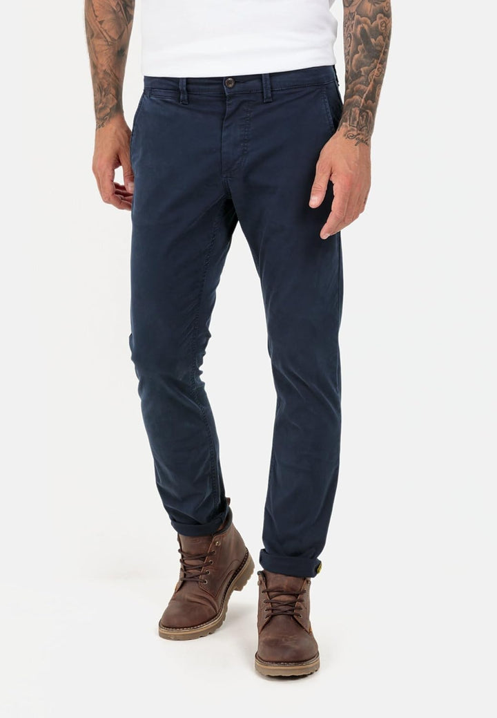 camel active Herren Slim Fit Chino 32W / 34L Blau, 32W / 34L Blau