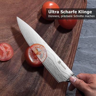 PAUDIN Kochmesser, Klingenlänge 20cm Profi Küchenmesser Messer Chefmesser Allzweckmesser aus hochwer