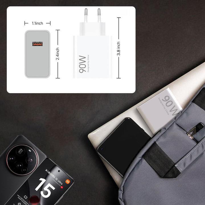 90W USB C Ladegerät Ladekabel für Xiaomi 15 Ultra 15T 15Pro, 14 Ultra 14T 13T 14T Pro, 13T Lite, Red