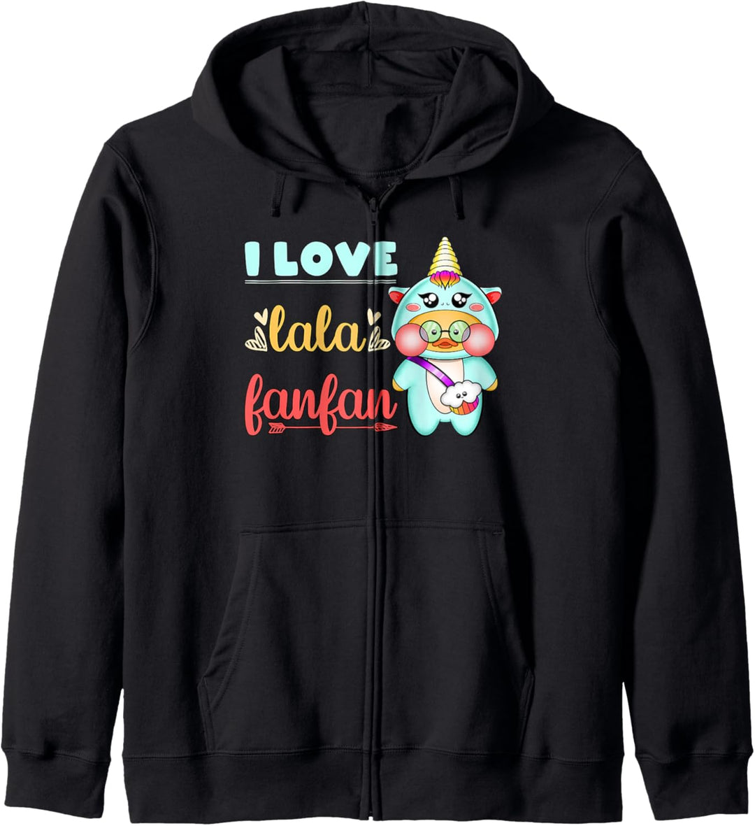 Lalafanfan im Einhorn Kigurumi, ich liebe Lalafanfan Kapuzenjacke
