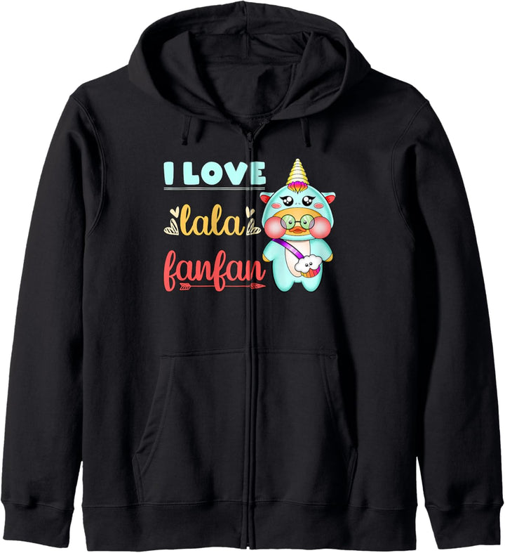 Lalafanfan im Einhorn Kigurumi, ich liebe Lalafanfan Kapuzenjacke