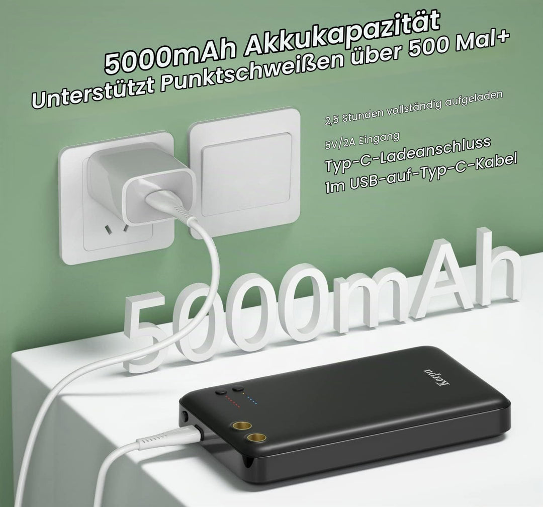 Mini-Punktschweissgerät, Kerpu 5000mAh Batterie-Punktschweissgerät, 6-Gänge einstellbar mit Typ-C La