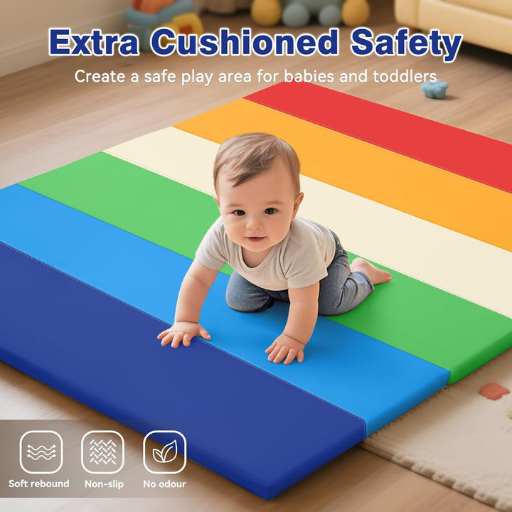 Schaumstoff Spielmatte für Baby: 121x121 cm PU-Leder wasserdicht Kinder Spielmatte - Baby Spielmatte