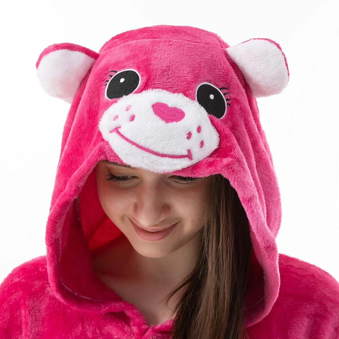 Katara 1744 Glücksbärchis Onesie Herz-Kostüm, Tiere, Party, Karnevals-Kostüm in Pink, Verkleidung zu