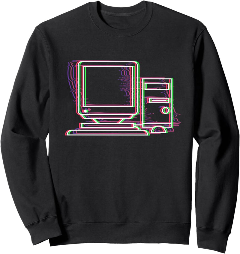 Computer PC Hardware Retro Geek Otaku Synthwave Bildschirm Sweatshirt