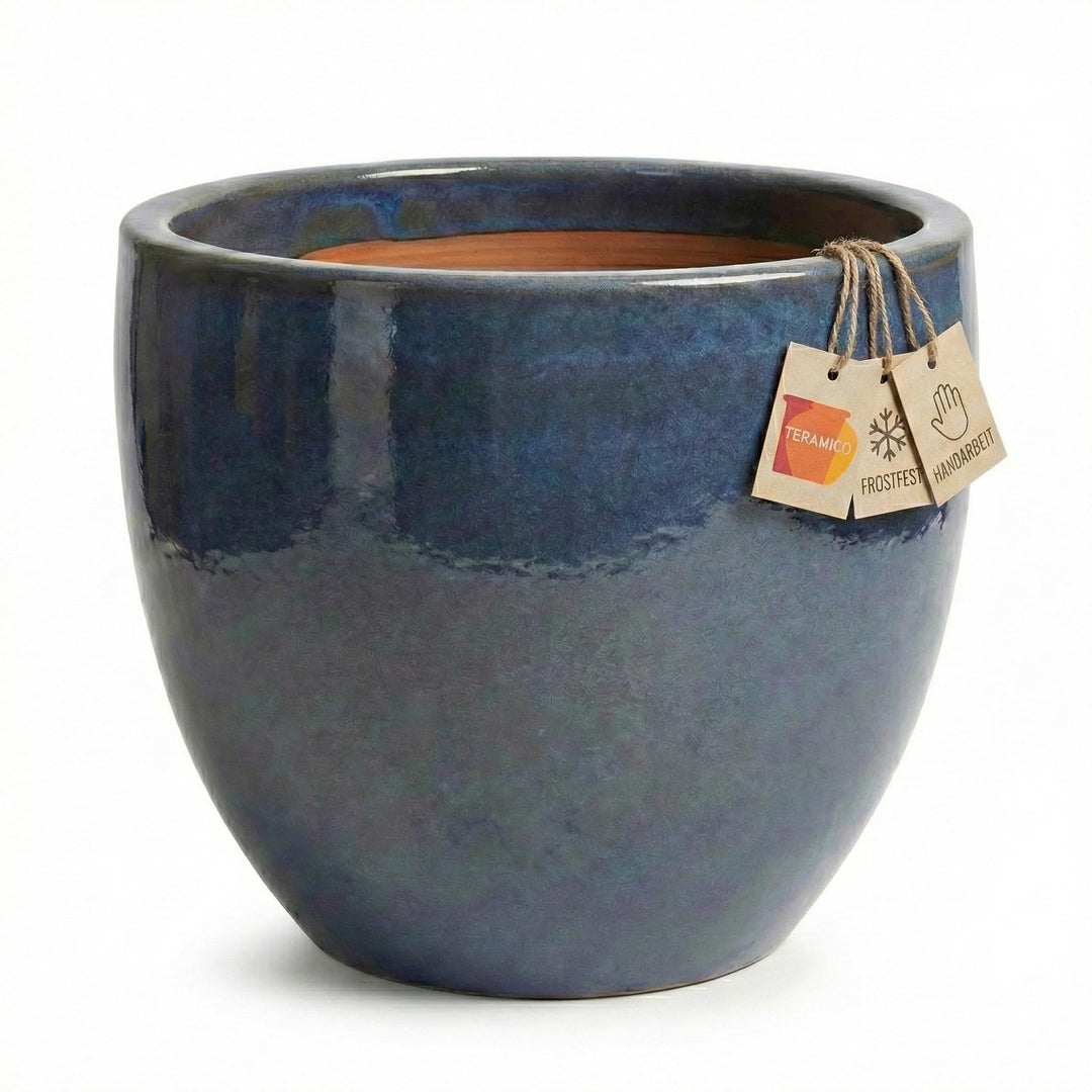 Teramico Pflanzgefäss Übertopf Blumentopf aus Steinzeug Blau Weiss Anthrazit Schwarz 23cm - 37cm FRO