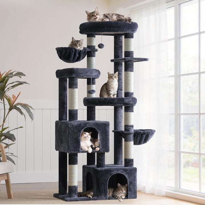 Hey-brother 171 cm Kratzbaum für grosse Katzen, Mehrkatzen tauglich, MPJ084G | Stabiler Kratzbaum mi
