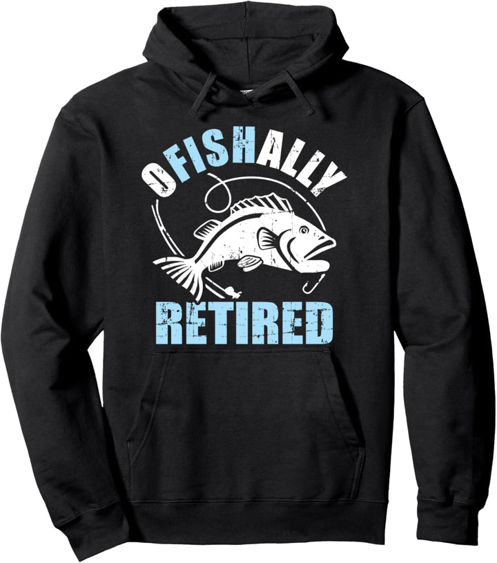 Angeln retired Rentner Opa Pullover Hoodie