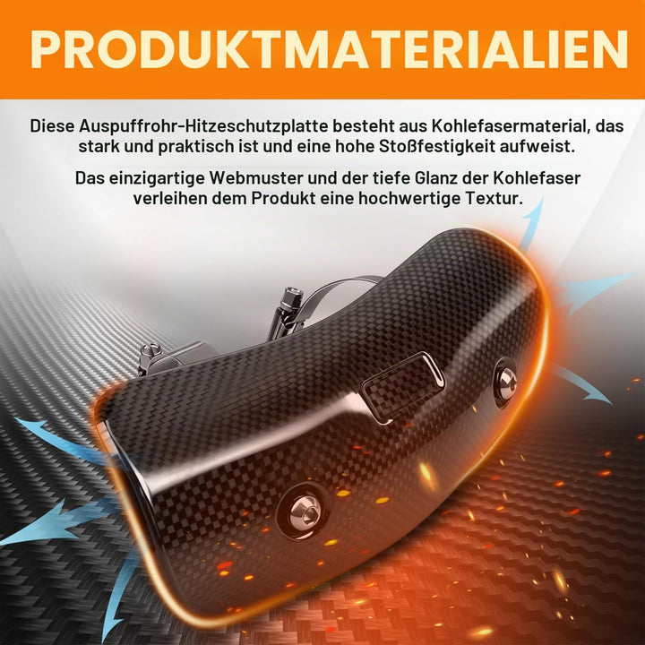 JFG RACING Motorrad Auspuff Hitzeschild,Kohlefaser Motorrad Auspuffrohrabdeckung Hitzeschutzblech Sc