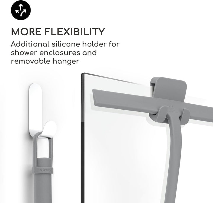 Gütewerk Duschabzieher, Silikon-Abzieher Dusche, Hygienischer Abzieher für Badezimmer, Duschwand & F