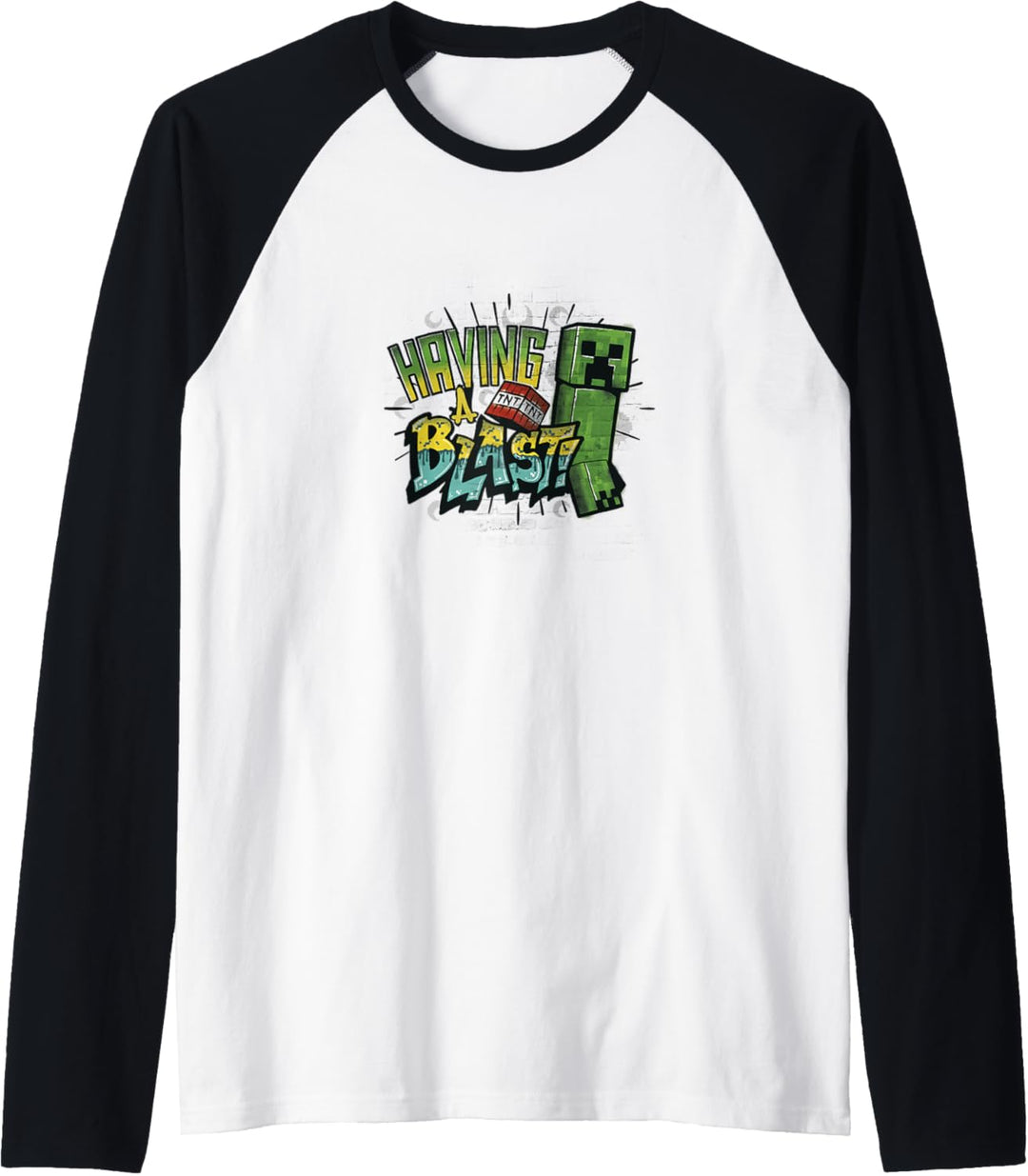 Minecraft Creeper TNT Having A Blast Farbverlauf Raglan
