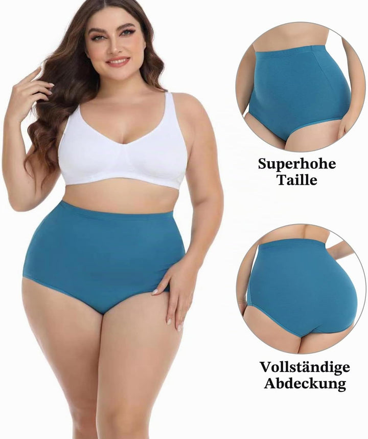 wirarpa Unterhosen Damen Baumwolle Unterwäsche Super Hohe Taille Frauen Slips 4er Pack S Mehrfarbig0