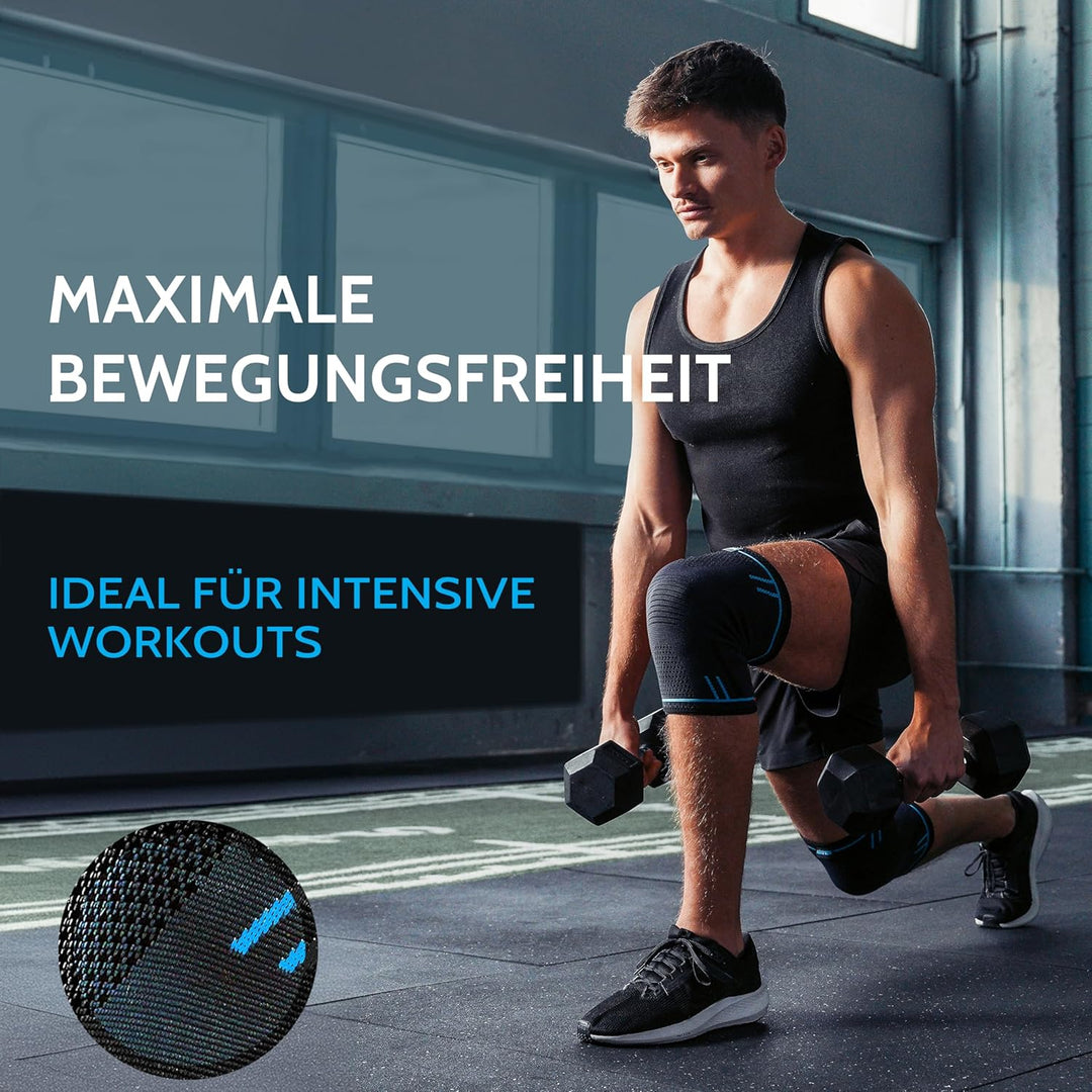 AGILE NOW® Kniebandage 2er Set Premium stabilisiert & schützt die Gelenke bei jeder Bewegung, Knie B