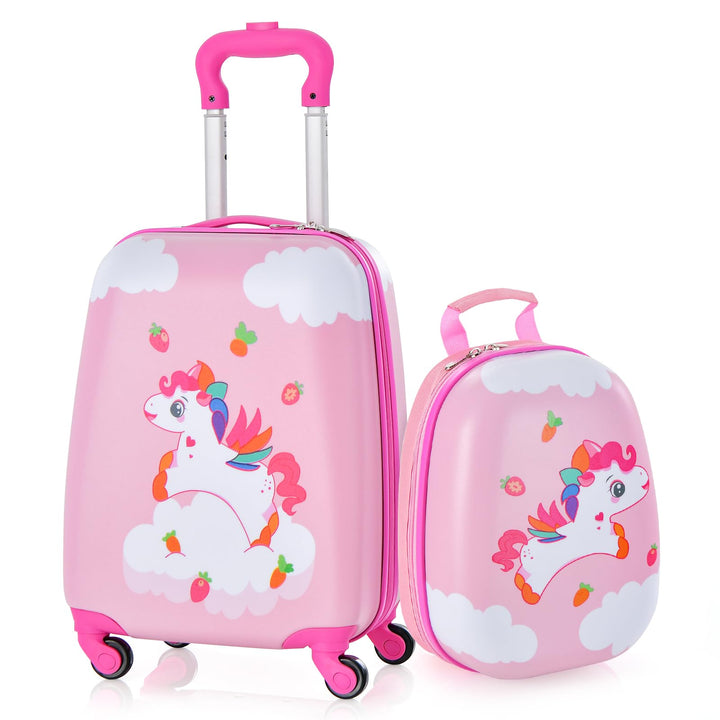 DREAMADE 2 TLG. Kinderkoffer &amp; Rucksack, 16” +12” Kinderkofferset, Kindertrolley Kindergepäck, Handg