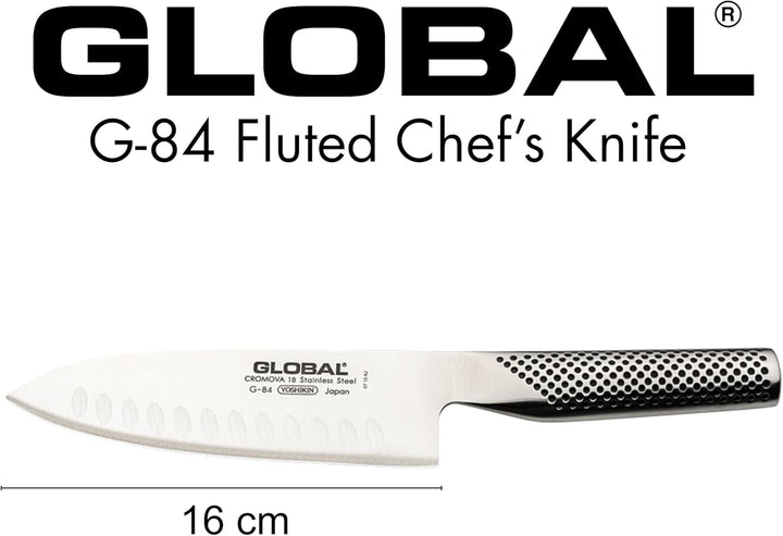 Global G-84 Santokumesser mit Kullenschliff, 16 cm (Nachfolgermodell von G-64)
