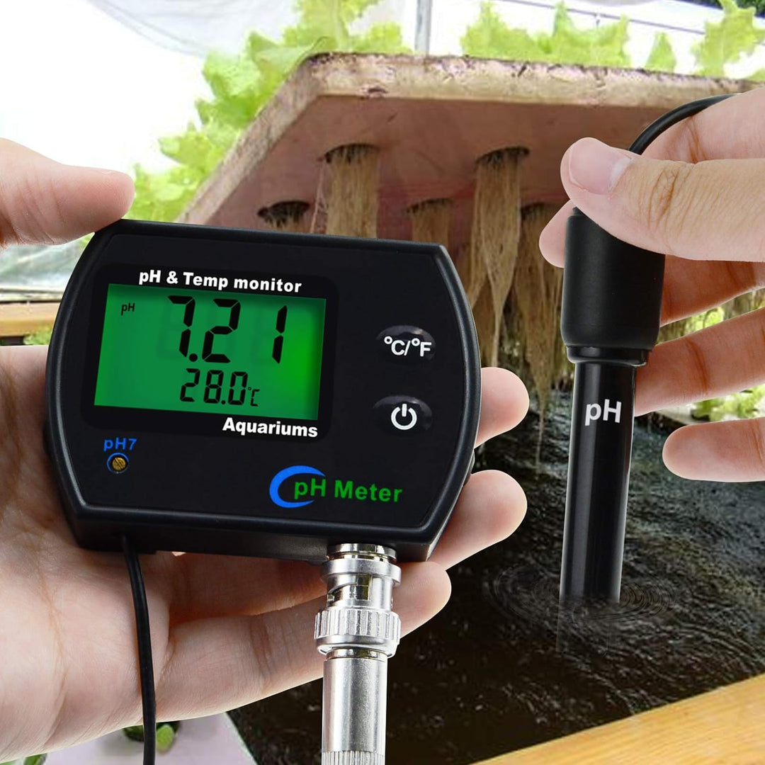 PH Messgerät 2 in 1 Temperatur Digitaler PH Tester, pH-Meter mit ATC, Wasserqualität Tester mit LCD,