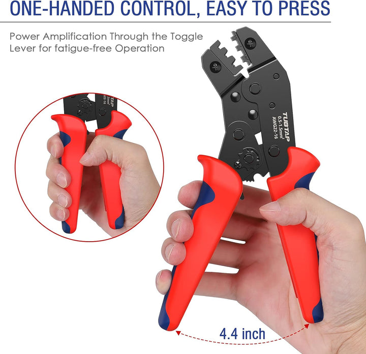 Crimpzange Flachsteckhülsen Set - TUBTAP® Flachsteckhülsenzange mit 300 stück Kabelstecker Tool Kit