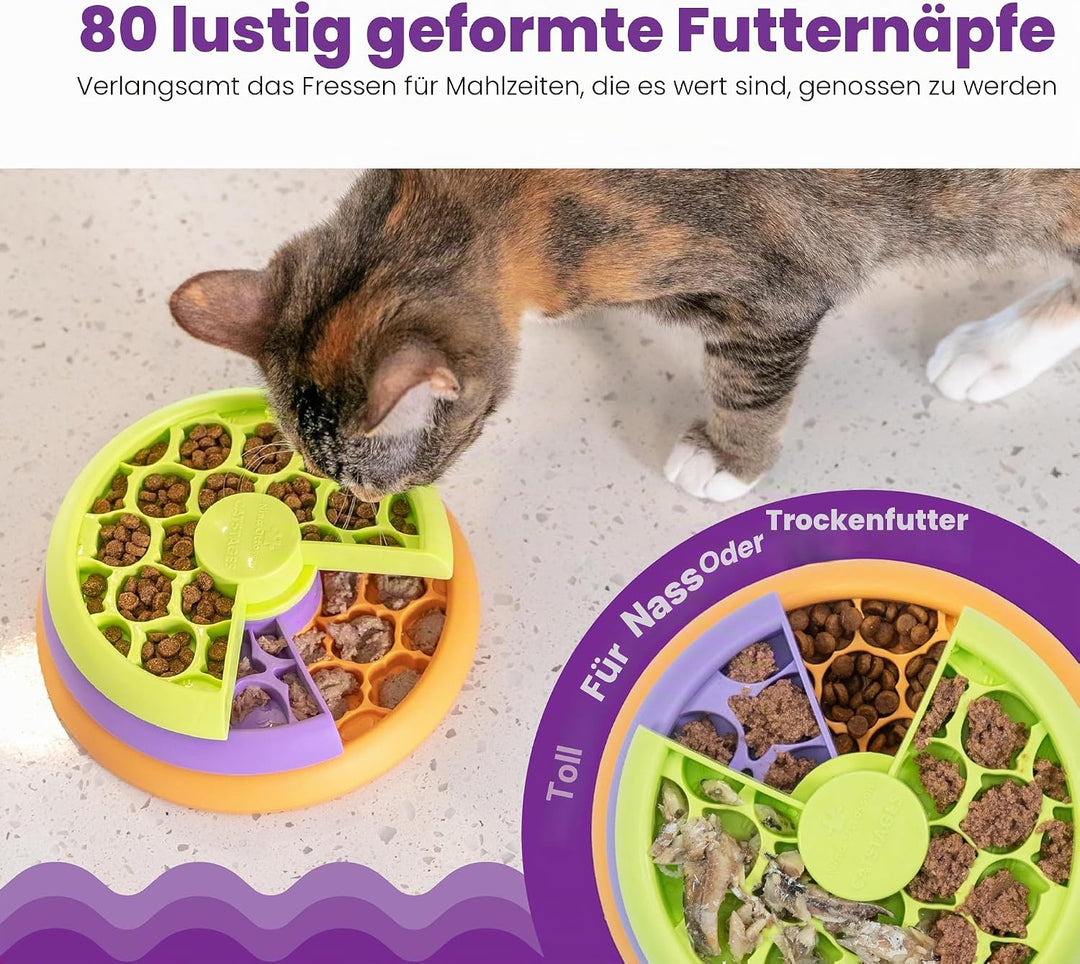Catstages Nina Ottosson Lickin' Layers Antischlingnapf Katze & Leckerli-Spender - All-in-One Slow Fe