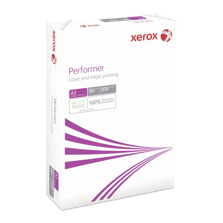 Xerox 003R90569 Performer Kopier-/Drucker-/Universalpapier, DIN A3, 80 g/m², 1 Pack a 500 Blatt, wei