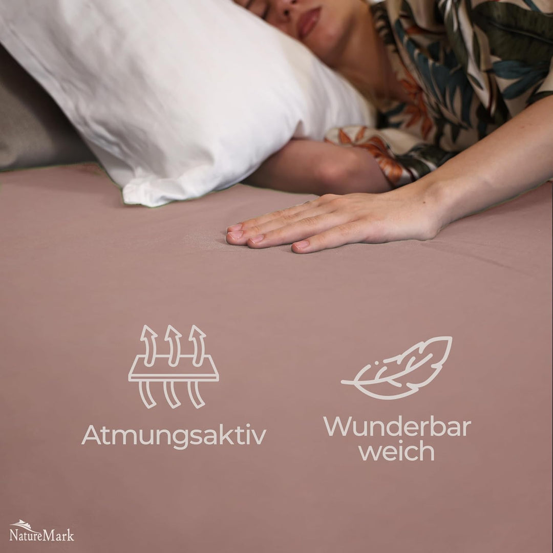 Green Mark Klassische Bettlaken – 2er Pack Flache Laken aus 100% Baumwolle, ohne Gummi, hautfreundli